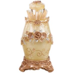 Easycomf حامل مسواك موزع Qtip حامل الغرور ديكور فريد لطيف خمر الذهب الذهبي مجموعة صندوق ذهبي لمطعم طاولة المقبلات مطبخ بار حفلات المنزل in Kuwait