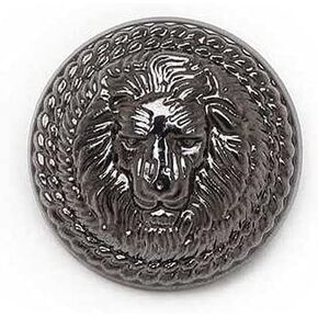 5pcs Vintage Lion Pattern Shank Metal Button Round for Sewing Clothing Suits Blazer Jacket Uniform Handwork (Silver, 25mm)
