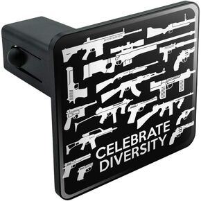 Guns Weapons Rifles Celebrate Diversity Second 2nd Amendment Tow Trailer Hitch Cover Plug Insert 2"