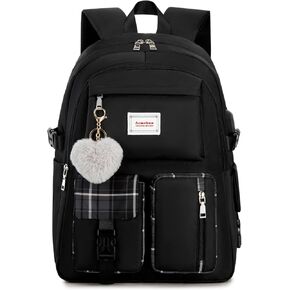 Girl Roomy Fashion Laptop Backpack Casual Daily Backpack for Women Black in Kuwait