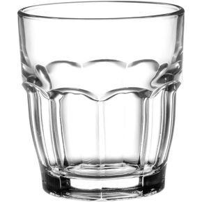 Bormioli Rocco Rock Bar Stackable Juice Glasses – Set Of 6 Dishwasher Safe Drinking Glasses For Soda, Milk, Coke, Beer, Spirits – 6.75oz Durable Tempered Glass Water Tumblers For Daily Use