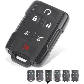 Replacement Key Fob Case Fit for Chevy Chevrolet Suburban Tahoe GMC Yukon Sierra 1500 Smart Remote Control Key Fob Shell (Black-5 Buttons)