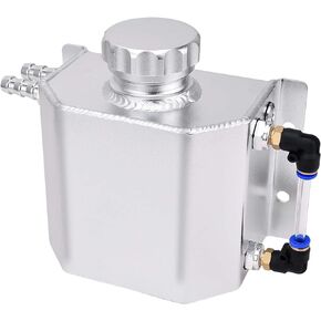Overflow Tank, Coolant Radiator Tank, Expansion Tank Recovery Water Tank Reservoir Universal 1L Aluminum(Black)