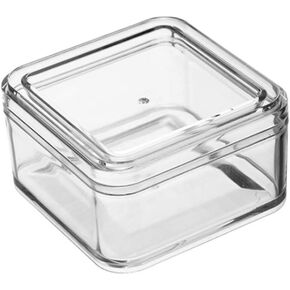 Teensery Small Square Clear Plastic Containers Box with Lid for Coins Crafts Clips Beads Jewelry Nail Rhinestones Storage Box Case