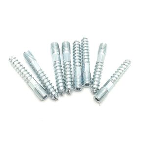 Hanger Bolt M8x79 Silvery Double Headed Bolt Self-Tapping Screw with Hexagon for Furniture 8Pcs