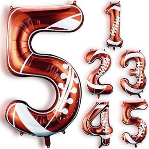 40 Inch Football Birthday Balloon, Number 1, Polyester Film, Unisex, for Sport Themed Parties