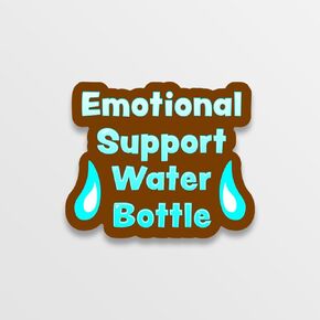 Emotional Support Water Bottle Vinyl Decal Stickers for Bottles, Cups, Tumblers, Mugs, Jugs, Hydro Flasks (Two Pack!) 2-4 x 3.25 Inch Decals - KCD3406 (Red)