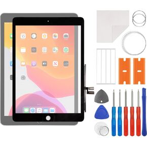 for iPad 7,2019 7th Gen 10.2" Screen Replacement A2197 A2198 A2200,Front Outer Lens Screen Glass Replacement Waterproof Adhesive Repair Kit(No Digitizer,No LCD)