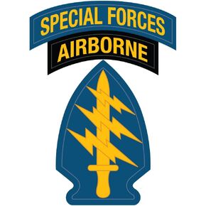 US Army - Special Forces Airborne Patch Reflective Decal - 3.5 Inch Tall Full Color Decal On 3M Reflective Material, Sticker