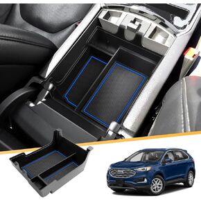 LFOTPP Edge Center Console Organizer for 2021 2022 2023 2024 F o r d Edge Console Tray [SE/SEL/ST-Line/Titanium/ST] Edge Accessories Storage Tray ABS EZ to Install Keep Tidy & Organized Black