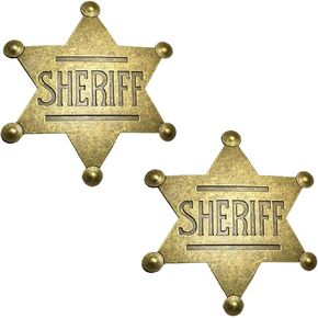 iMagitek 2 Pack 2.6 Inch Mental Western Sheriff Badge for Kids Party Favors Supplies, School Carnival Prizes, Party Bag Gift Fillers