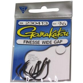 Gamakatsu Finesse Wide Gap Hook-6 Per Pack Black