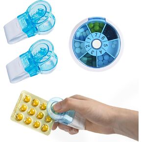 2Pcs Portable Travel Pill Taker + 1 Pcs Pill Organizer, Weekly Pill Organizer, Pill Box, Medicine Organizer, Pill Case, Pill Container, Pill Box 7 Day, Pill Holder, Travel Pill Case in Kuwait