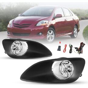 AUTOWIKI Fog Lights Fit for 2007-2012 Toyota Yaris Sedan 2PCS OEM Replacement Front Fog Lamps Replacement
