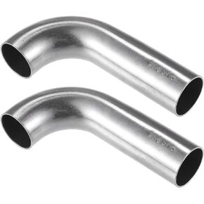2 Pcs Bend Elbow Pipe Tube, 0.75" OD 3.15" 1.57" Leg 90 Degree DIY Exhaust Pipe Intercooler Air Intake Tube Universal for Car Truck Durable 304 Stainless Steel Silver Tone