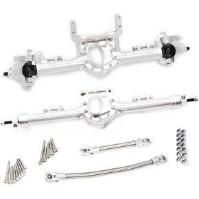 Aluminum Front & Rear Axles CNC Complete Axle Set for 1/10 RC Crawler Car Axial SCX10 II RGT 86100 Redcat GEN8 Element Enduro CC01 (Black Front Rear Axle)