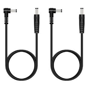 Fancasee (2 Pack 3 ft 5.5mm x 2.5mm Male to Male 90 Degree Right Angle DC Power Adapter Cable Cord for IP Camera CCTV Surveillance Security Camera LED Strip DVR Router Invoice Printer