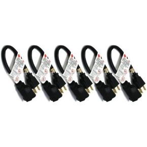 1ft (0.3M) 18AWG (Power Extension Cord) Power Extension Cable 1 Feet (0.3 Meters) 3 Conductor (NEMA 5-15P to NEMA 5-15R) 10 Amp Power Cable CNE01914 (5 Pack)