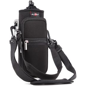 AUPET Water Bottle Carrier Holder Sling Bag Sleeve 25/32/40/64 oz,Insulated Crossbody Water Bottle Case Cover Pouch with Strap and Pockets for Men/Women Walking Hiking Camping Gym
