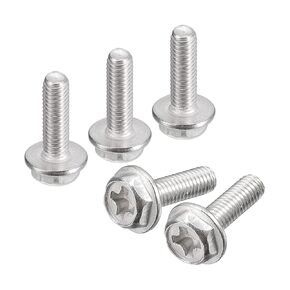 uxcell M3x8mm Phillips Hex Head Flange Bolts, 30pcs 304 Stainless Steel Hexagon Phillips Flange Head Hex Bolts Machine Screws