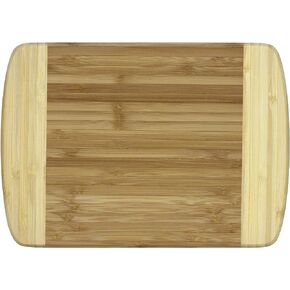 Totally Bamboo Hana Bamboo Serving & Cutting Board, 10" x 7-1/8", Natural Two Tone