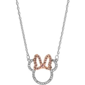 Disney Minnie Mouse Pave Necklace 16-19"