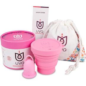 UVA Menstrual Cup Kit - Size 0 - Light Flow Reusable Period Cup Set - Leak-Proof Silicone Soft Period Cup, Sterilizer & Travelling Bag - Period Cups for Women… in Saudi Arabia