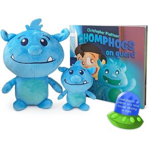 Chomphogs on Guard - Plush Protectors for Kids Scared of The Dark - Kids Finally Sleep Alone at Night - Storybook & Bedtime Buddies - Plush Animals and Book Set (1-9 Yrs.)