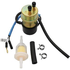 Electric Fuel Pump 12v is compatible with Kawasaki Mule 49040-1055 KAF620 3000 3010 3020 2520 2500 2510 1000(8mm In/Outlet)