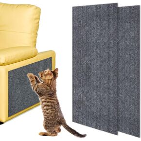 2Pack Cat Scratching Mat, 39.4"x15.8" Trimmable Cat Carpet with Self-Adhesive, DIY Climbing Cat Scratcher Tree Shelves Couch Furniture Protector(off white)