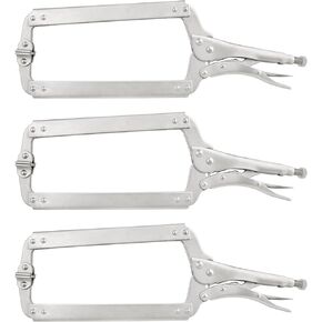 2 Pack 18 Inch C Clamp Locking Pliers,Locking C Clamp, Adjustable Nickel Plated C Pliers For Wood Working, Welding, Electrician Maintenance and more, by GENHAKON
