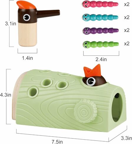 ألعاب مونتيسوري للأطفال الصغار من توب برايت هدية للفتيات والفتيان بعمر 2 3 4 سنوات، ألعاب تعليمية حسية للمهارات الحركية الدقيقة، لعبة الدودة المغناطيسية هدية عيد ميلاد للأطفال بعمر 2-4 سنوات in Kuwait