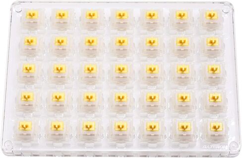 KPREPUBLIC Gateron Cap Gold V2 Switch أصفر حليبي إضافات التبديل 5pin RGB Linear 63g mx مفتاح جذعي للوحة المفاتيح الميكانيكية 50 متر ذهبي أصفر مع علبة قاعدة أكريليك (غطاء Gateron ذهبي أصفر حزمة x1) in Kuwait
