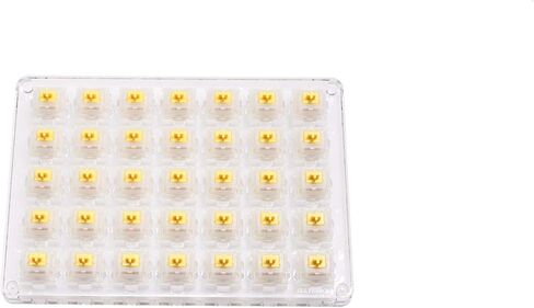 KPREPUBLIC Gateron Cap Gold V2 Switch أصفر حليبي إضافات التبديل 5pin RGB Linear 63g mx مفتاح جذعي للوحة المفاتيح الميكانيكية 50 متر ذهبي أصفر مع علبة قاعدة أكريليك (غطاء Gateron ذهبي أصفر حزمة x1) in Kuwait