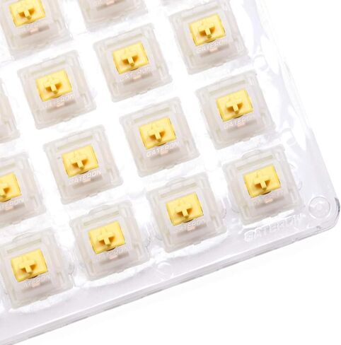 KPREPUBLIC Gateron Cap Gold V2 Switch أصفر حليبي إضافات التبديل 5pin RGB Linear 63g mx مفتاح جذعي للوحة المفاتيح الميكانيكية 50 متر ذهبي أصفر مع علبة قاعدة أكريليك (غطاء Gateron ذهبي أصفر حزمة x1) in Kuwait