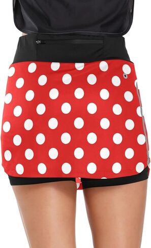 Polka Dot Red Woman Tennis Skirts with Pockets Running Workout Hiking Skorts Skirts in Kuwait