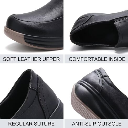 Women's Classic Loafers Leather Slip-ons Chunky Platform Penny Shoes in Saudi Arabia