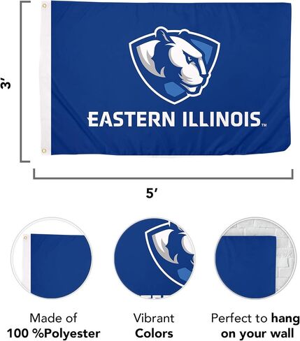 Desert Cactus Eastern Illinois University Flag EIU Panthers Flag Banners 100% Polyester Indoor Outdoor 3x5 feet Flags (Style 1) in Saudi Arabia