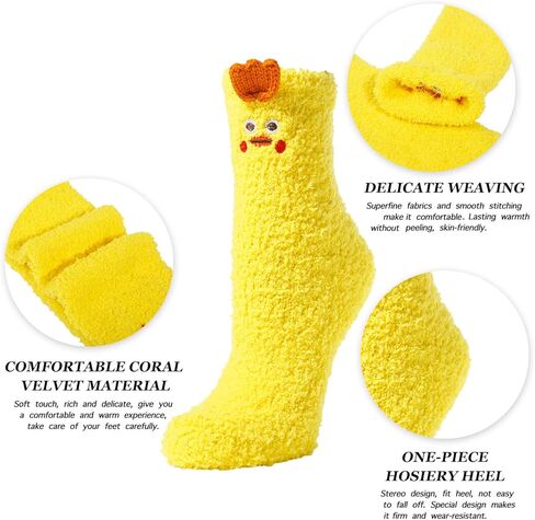 Zmart Fuzzy Socks for Women Girls Colorful Indoors Animal Slipper Socks in Kuwait