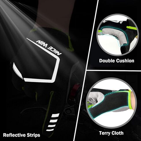 NICEWIN Cycling Bike Gloves Men Women, Padded Anti-Slip Mountain Bike Gloves, Touch Screen Full Finger Road Bicycle Biking Gloves in Kuwait