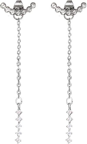 Butterfly Earrings for Women Teen Girls Dainty Charm 925 Sterling Silver CZ Butterfly Pendant Dangle Earrings Long Threader Tassel Drop Earrings in Saudi Arabia