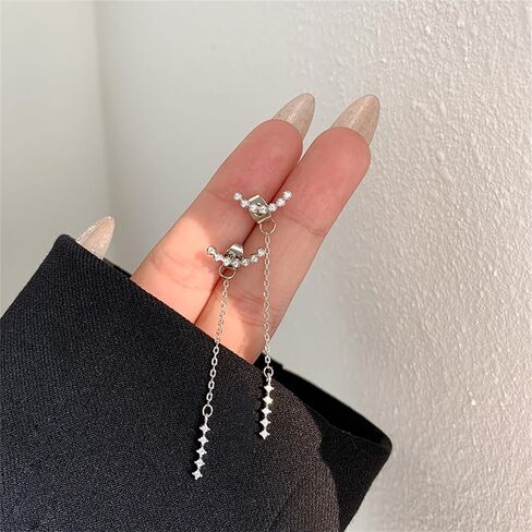 Butterfly Earrings for Women Teen Girls Dainty Charm 925 Sterling Silver CZ Butterfly Pendant Dangle Earrings Long Threader Tassel Drop Earrings in Saudi Arabia