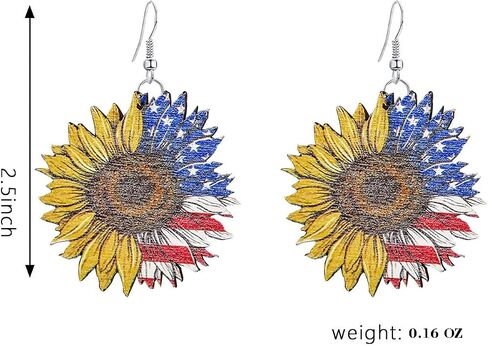 Red White Blue Patriotic Dangle Drop Earrings Butterfly Cake Sunflower Goblin Funny Acrylic Earrings 4th of July Independence Memorial Day Party Gift For Women Girls in Saudi Arabia