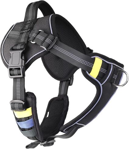 No-Pull Small Dog Harness - Tatical Dog Harness for Small Dog with Handle, Freedom No Pull Escape Proof Dog Vest Harness, Front Clip Reflective Adjustable Service Dog Harness(Black, Small) in Saudi Arabia