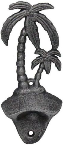 ديكور بحري مصنوع يدويًا ريفي أزرق داكن مطلي بحديد الزهر مثبت على الحائط من Palmtree فتاحة زجاجات 6 بوصة - in Kuwait