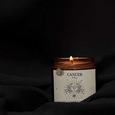 هدايا الشموع المعطرة للنساء | شمعة معطرة بزهر البرتقال | شموع الصويا المعطرة للمنزل | شمعة عطرية في جرة سوداء | هدايا عيد ميلاد فريدة للنساء، أصفر، AT0004 in Saudi Arabia
