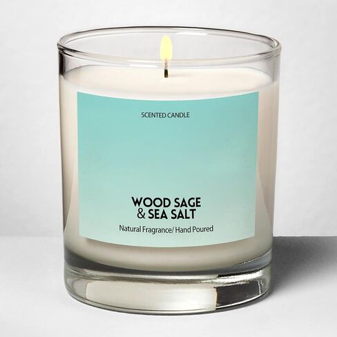 شمعة معطرة برائحة المريمية وملح البحر | هدايا الشموع المعطرة للنساء | شموع الصويا المعطرة للمنزل | شمعة عطرية في جرة سوداء | هدايا عيد ميلاد فريدة للنساء، كروما، AT0001 in Kuwait