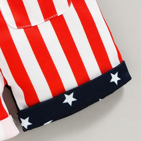 Ayalinggo Fourth of July Overalls Toddler Kids Boy Girl American Flag Outfit Baby 4th July Suspender Shorts Clothes in Saudi Arabia