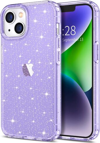Hython Case for iPhone 14 Case Glitter, Cute Sparkly Clear Glitter Shiny Bling Sparkle Cover, Anti-Scratch Soft TPU Thin Slim Fit Shockproof Protective Phone Cases for Women Girls, Clear Glitter in Saudi Arabia