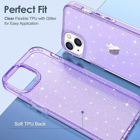 Hython Case for iPhone 14 Case Glitter, Cute Sparkly Clear Glitter Shiny Bling Sparkle Cover, Anti-Scratch Soft TPU Thin Slim Fit Shockproof Protective Phone Cases for Women Girls, Clear Glitter in Saudi Arabia